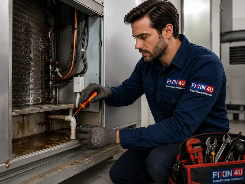 AHU condensate moisture and corrosion repairs